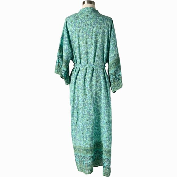 Spell & The Gypsy Sundown Maxi Robe Kimono Green Floral - Picture 8 of 12